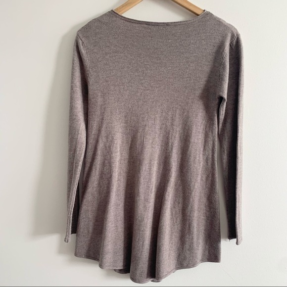 BRIAN BAILEY NWT Cable Knit Sweater Flowy Stretch Scoop Neck Waterfall Peplum - Picture 8 of 13